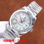 High Replica Rolex Day Date Watch Grey Face Stainless Steel strap Fluted Bezel  41mm